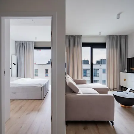 Apartment Towarowa Towers Skyline View Warsaw